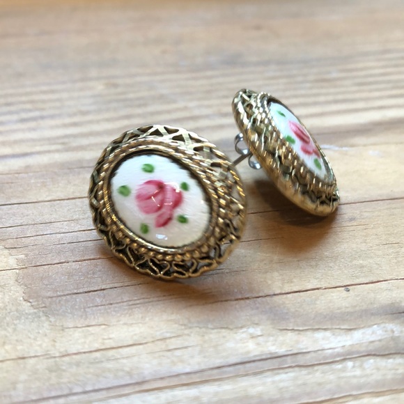 Vintage | Rose Gold-tone Statement PiercedEarrings - Picture 3 of 7